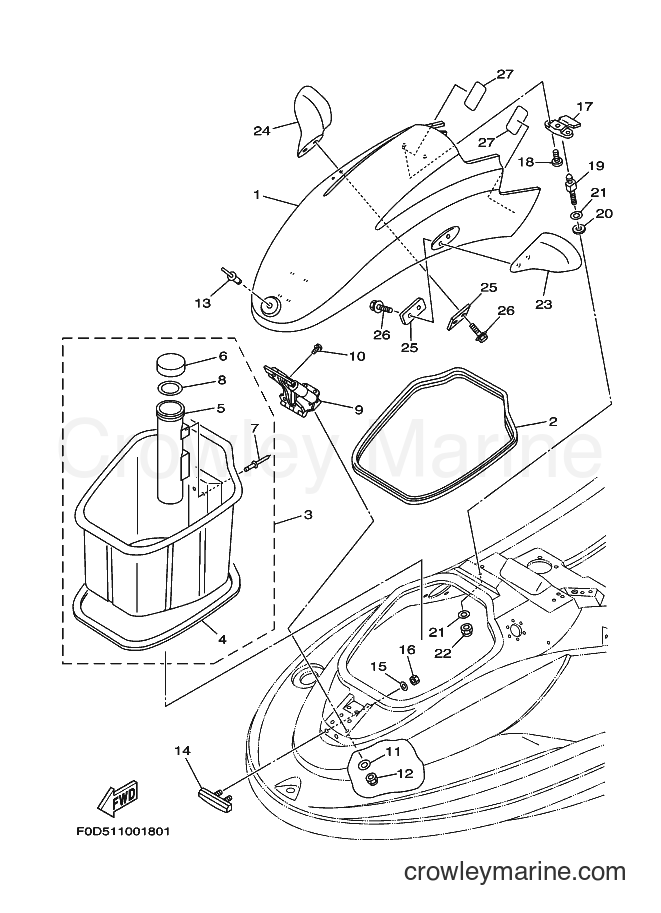 Yamaha Motors JET FOR XA800 (67A1) [04C] - ENGINE HATCH 2