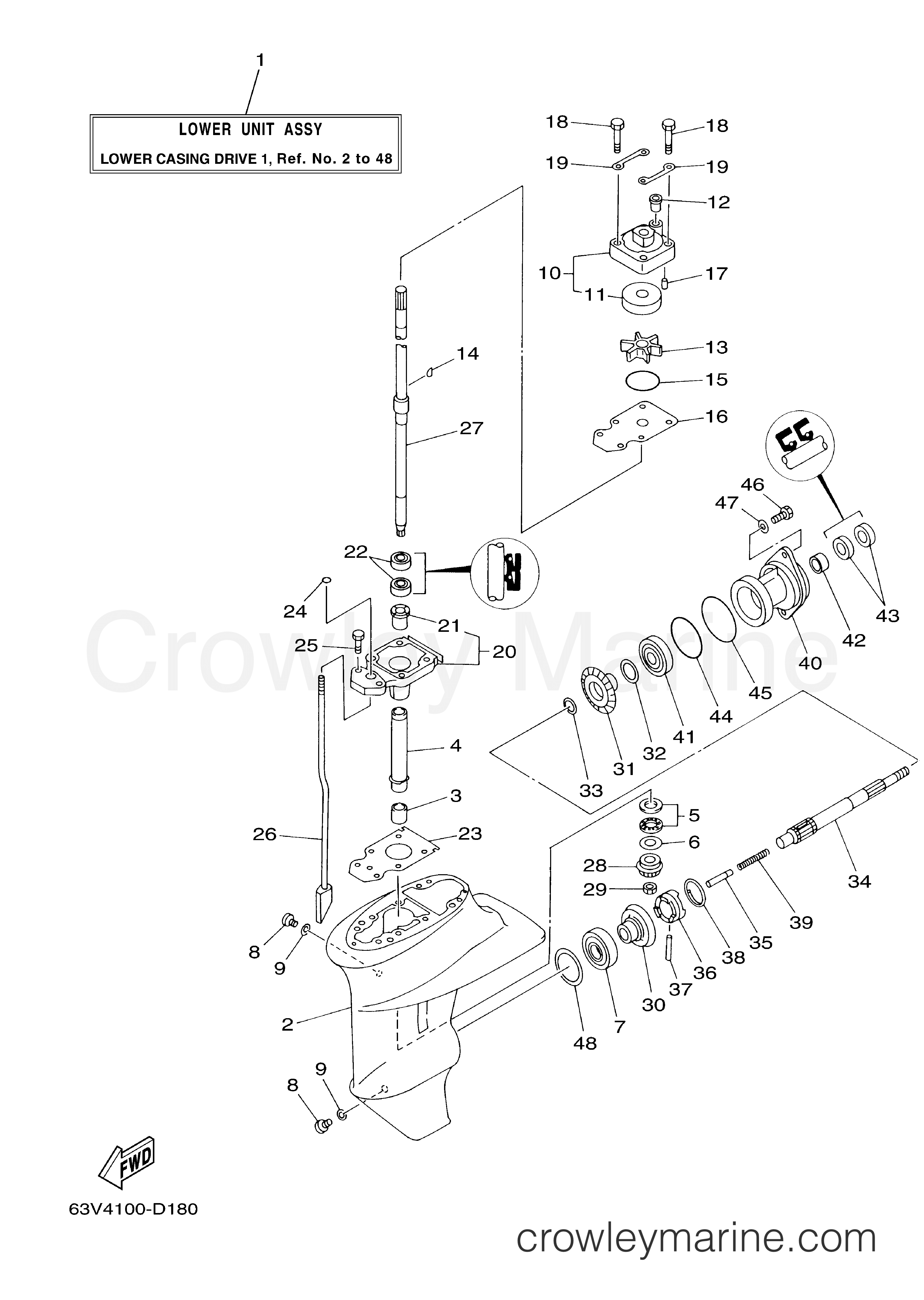 Yamaha Motors 9.9MSHD - LOWER CASING DRIVE 1