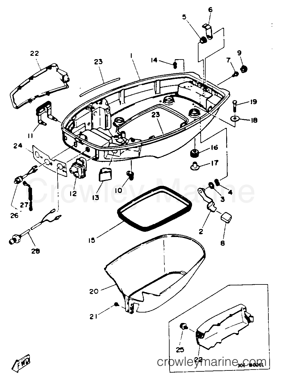 Yamaha Motors 30ESRR - BOTTOM COWLING