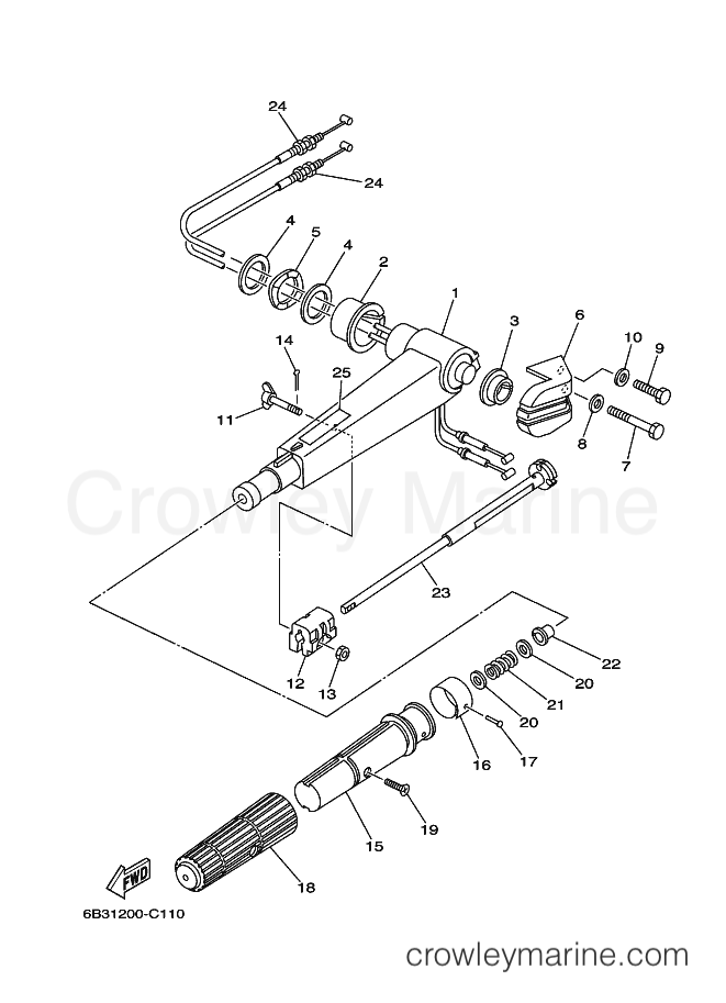 Yamaha Motors E9.9DMHS (6B31) [06A] - STEERING