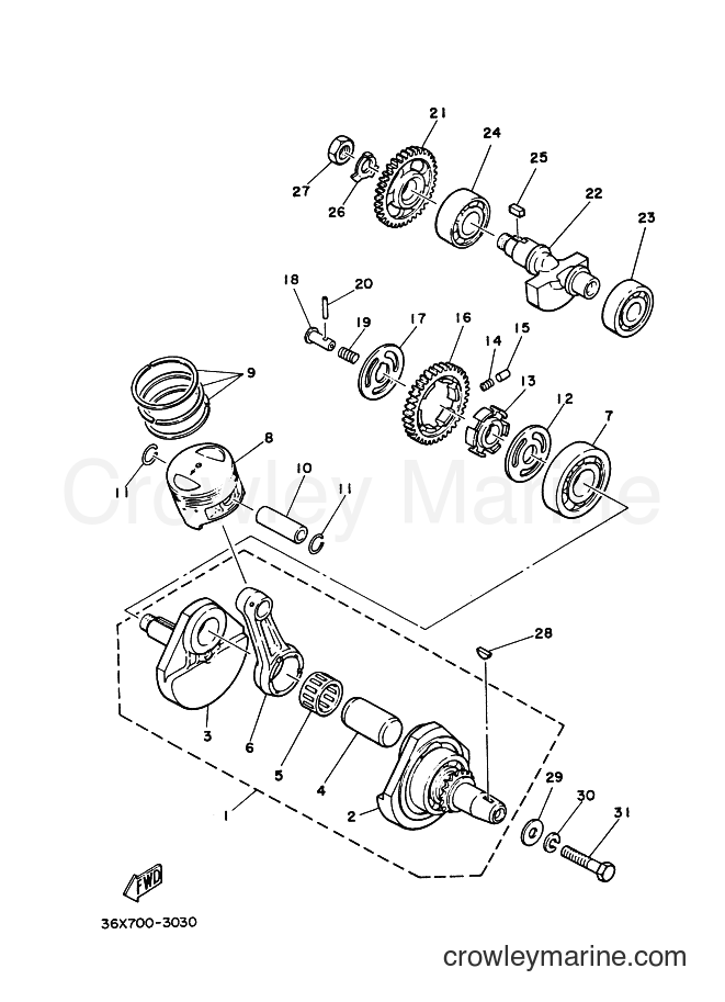1993 Street Bike AG200E - AG200E (3GX6) [010] - CRANKSHAFT & PISTON