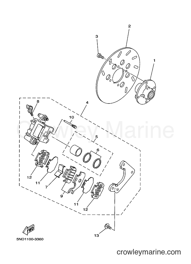 2003 ATV YFM450FWAN - YFM450FWAN (5ND3) [010] - REAR BRAKE CALIPER