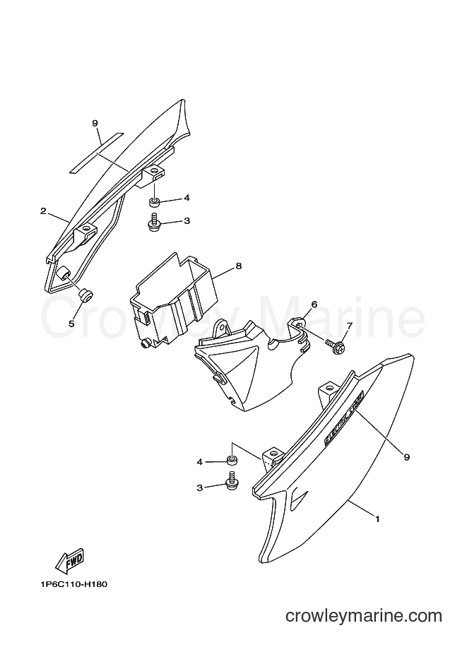 2009 Dirt Bike TT-R50E - TT-R50E (1P6D) [010] - SIDE COVER