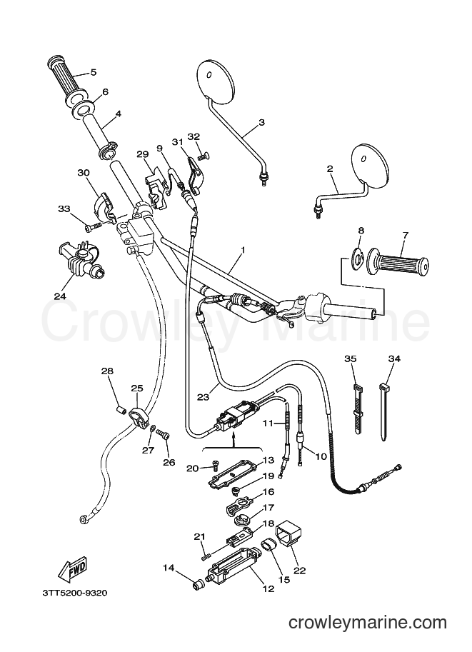 1999 Dirt Bike DT175 - DT175 (3FJB) [010] - STEERING HANDLE & CABLE