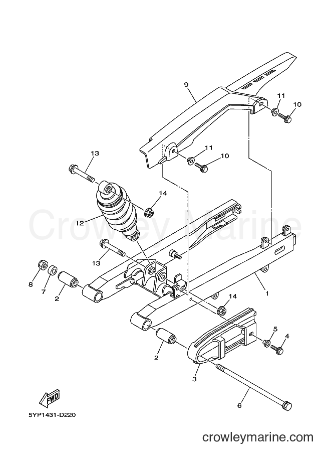 2014 Scooter T135F - T135F (2S5C) [010] - REAR ARM & SUSPENSION