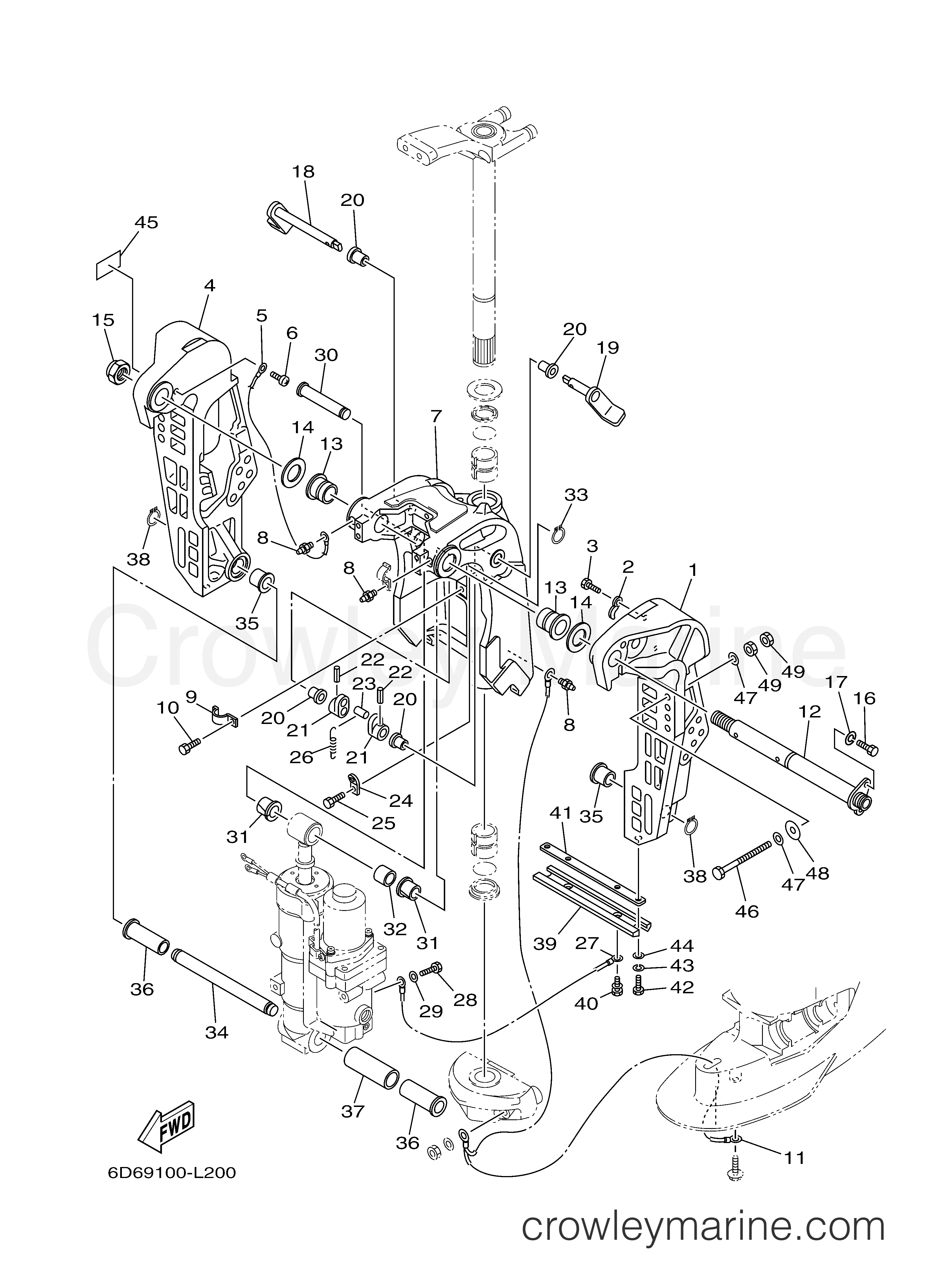 Yamaha Motors F90JA - BRACKET 1