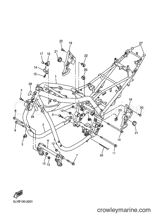 2002 Street Bike FZS1000 - FZS1000 (5LVD) [010] - FRAME