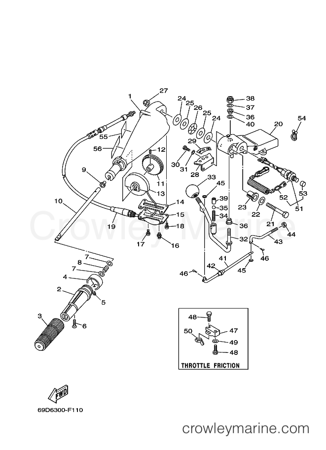 Yamaha Motors E60H (69D6) [040] - STEERING