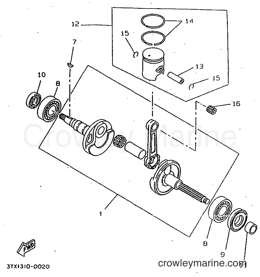 1998 Scooter CW50 - CW50 (4VVF) [010] - CRANKSHAFT & PISTON