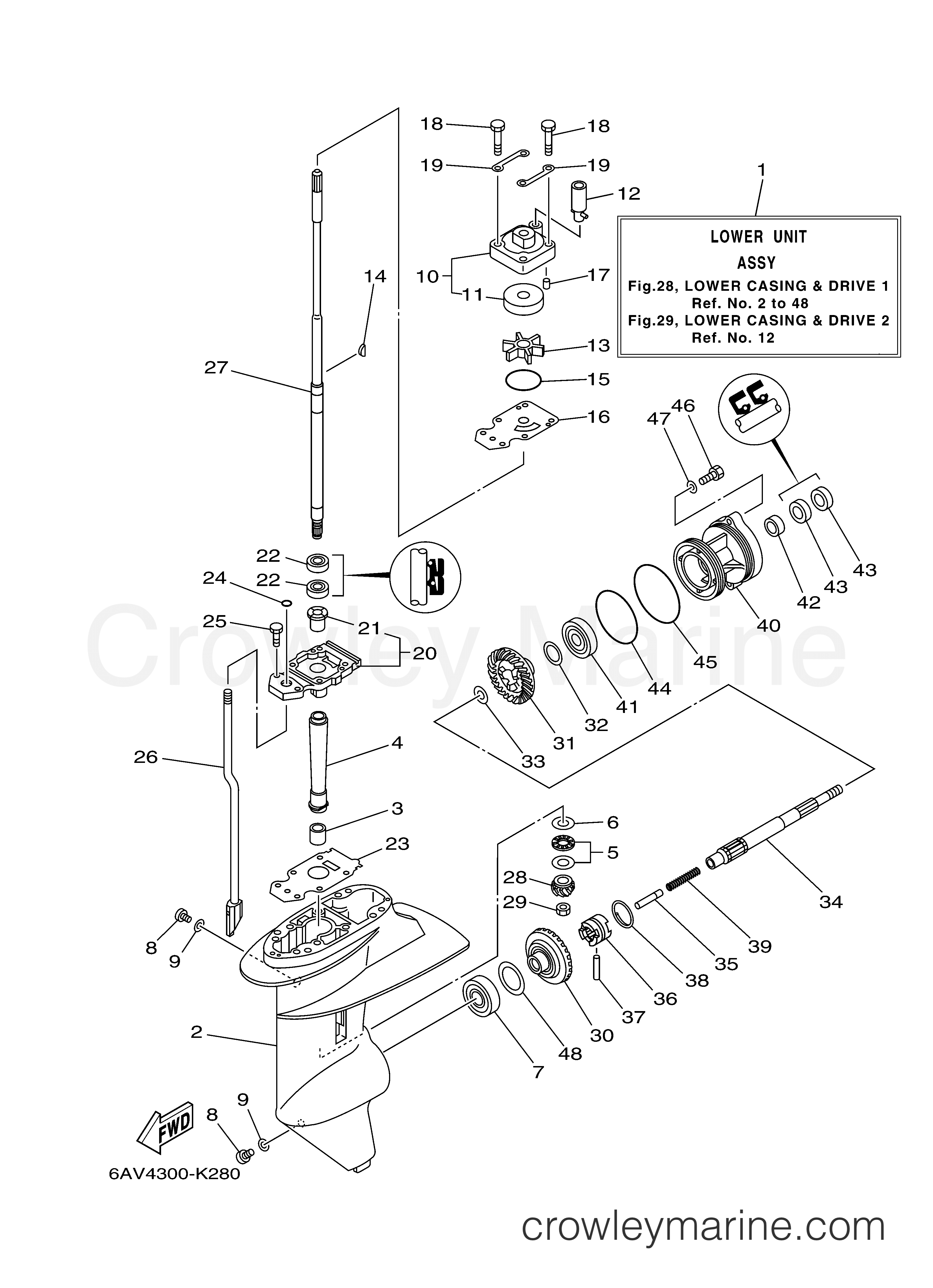 Yamaha Motors T9.9XPHB - LOWER CASING DRIVE 1