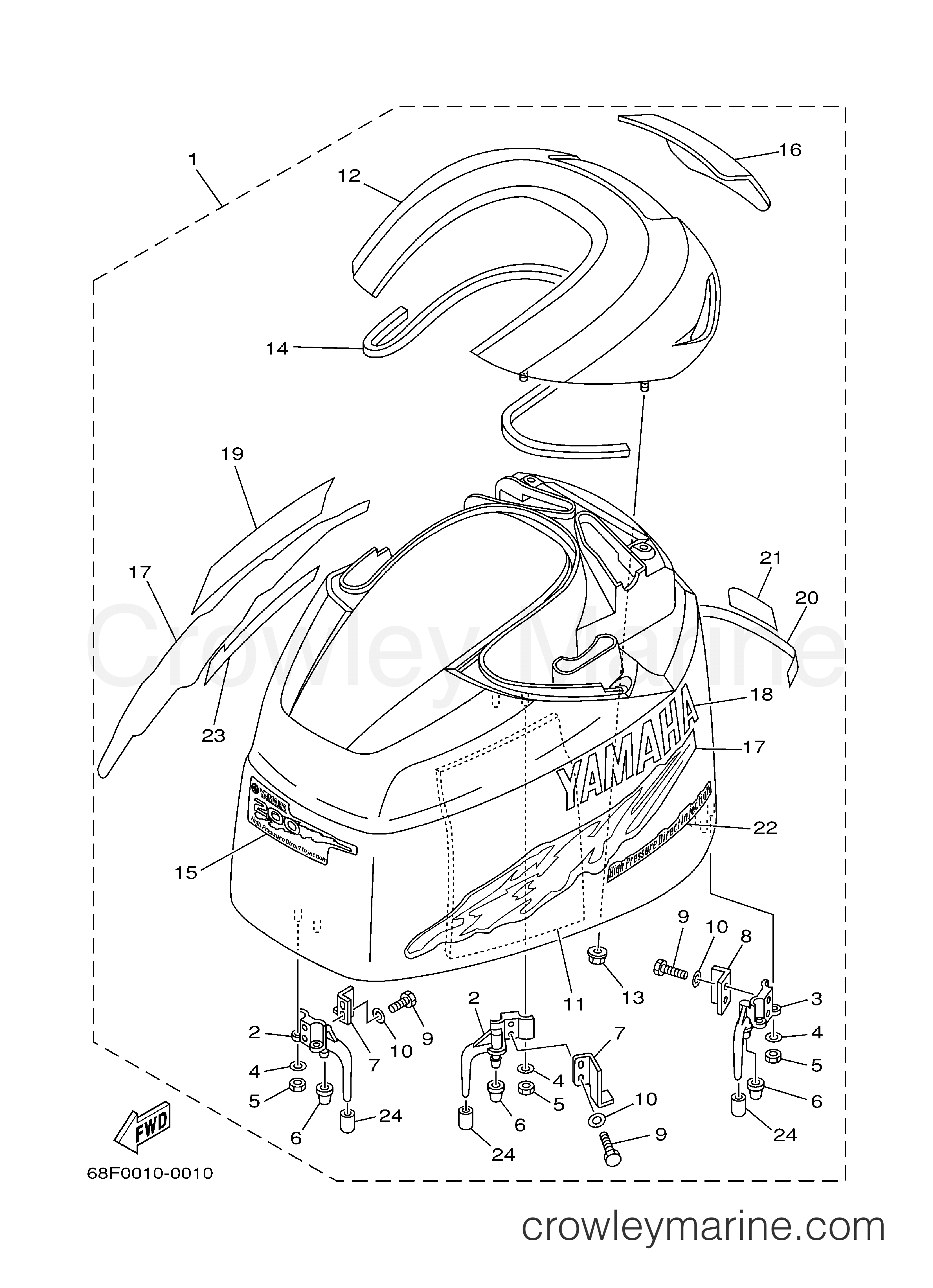 Yamaha Motors Z200TXRY - TOP COWLING