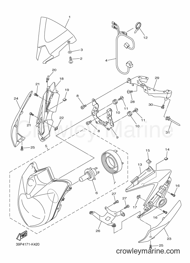 2011 Street Bike FZ8-N - FZ8-N (39P3) [010] - HEADLIGHT