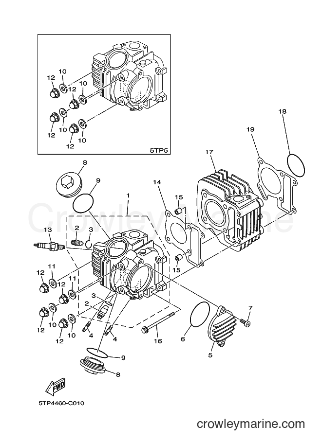 2004 Scooter T110SE - T110SE (5TP4) [010] - CYLINDER HEAD