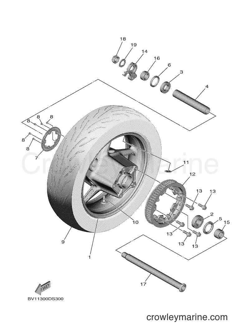 2017 Scooter XP530E-A - XP530E-A (BV11) [050] - REAR WHEEL