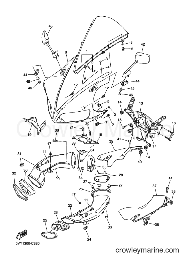 Yamaha Motors YZF-R1 (5VY1) [080] - COWLING 1