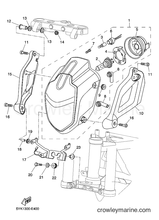 2007 Street Bike MT03 - MT03 (5YK2) [030] - HEADLIGHT
