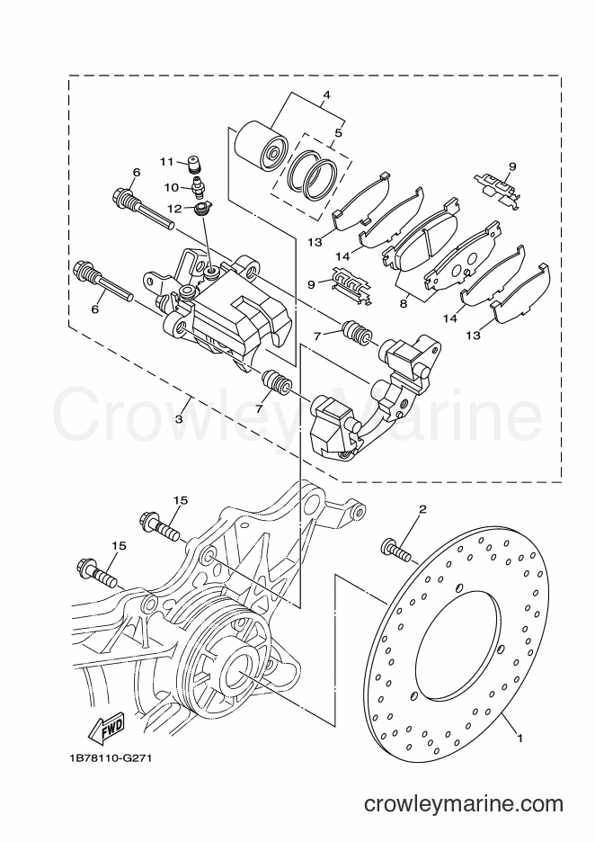 2012 Maxi-Scooter CP250 - CP250 (1B7D) [010] - REAR BRAKE CALIPER