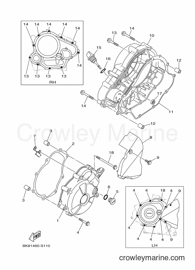 Yamaha Motors VXN150 (BK82) [010] - CRANKCASE COVER 1