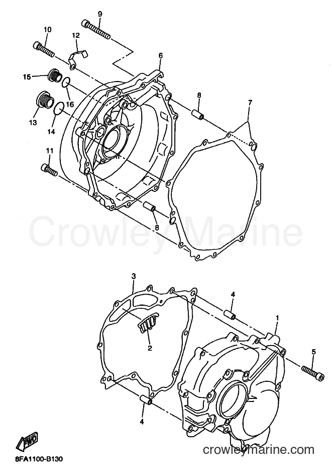 2003 Snowmobile RX10 - RX10 (8FA2) [010] - CRANKCASE COVER 1