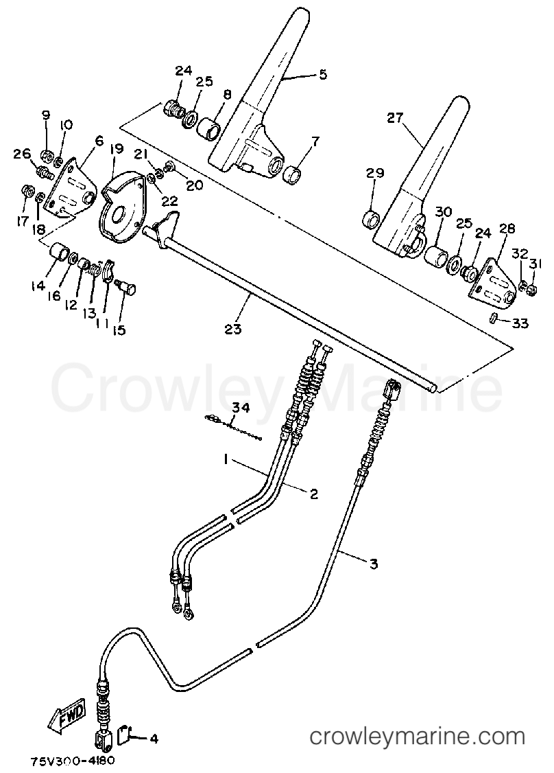 Yamaha Motors YS624T - CONTROL-CABLE (79N-700100)
