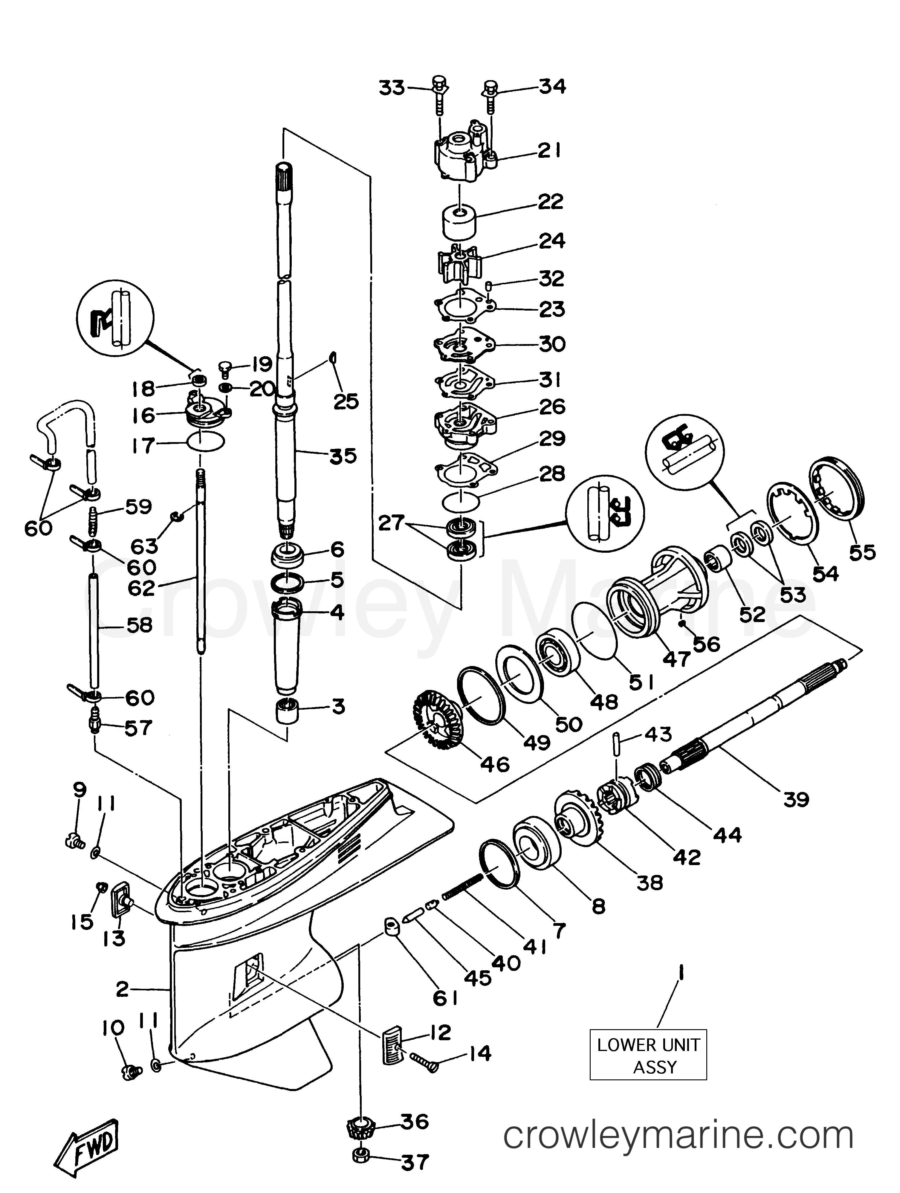 Yamaha Motors C90TLRV - LOWER CASING DRIVE 1