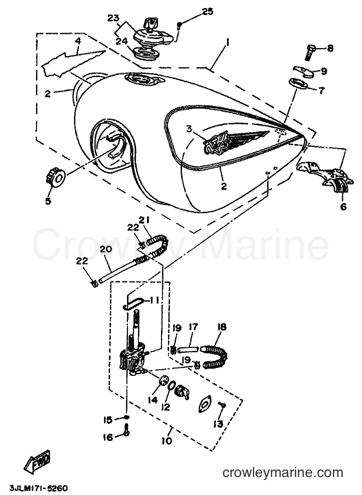 1995 Cruiser XV750 - XV750 (3JLM) [010] - FUEL TANK