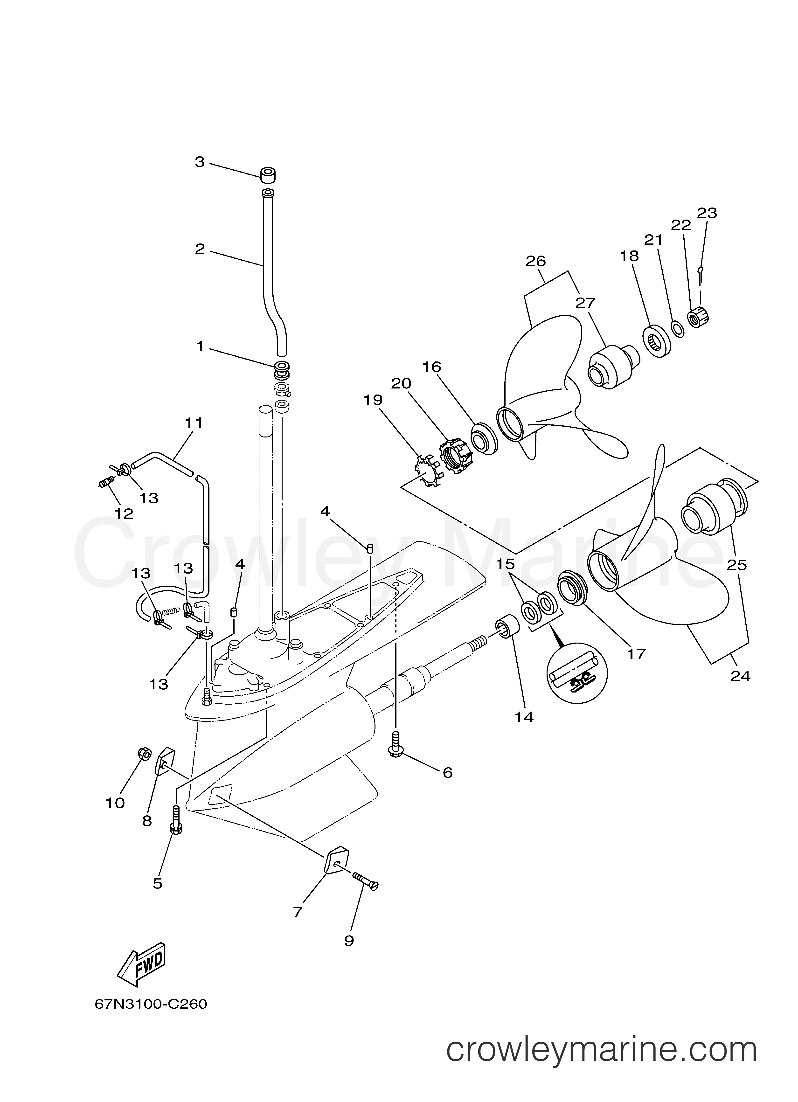 Yamaha Motors DX150TLRC - LOWER CASING DRIVE 2B
