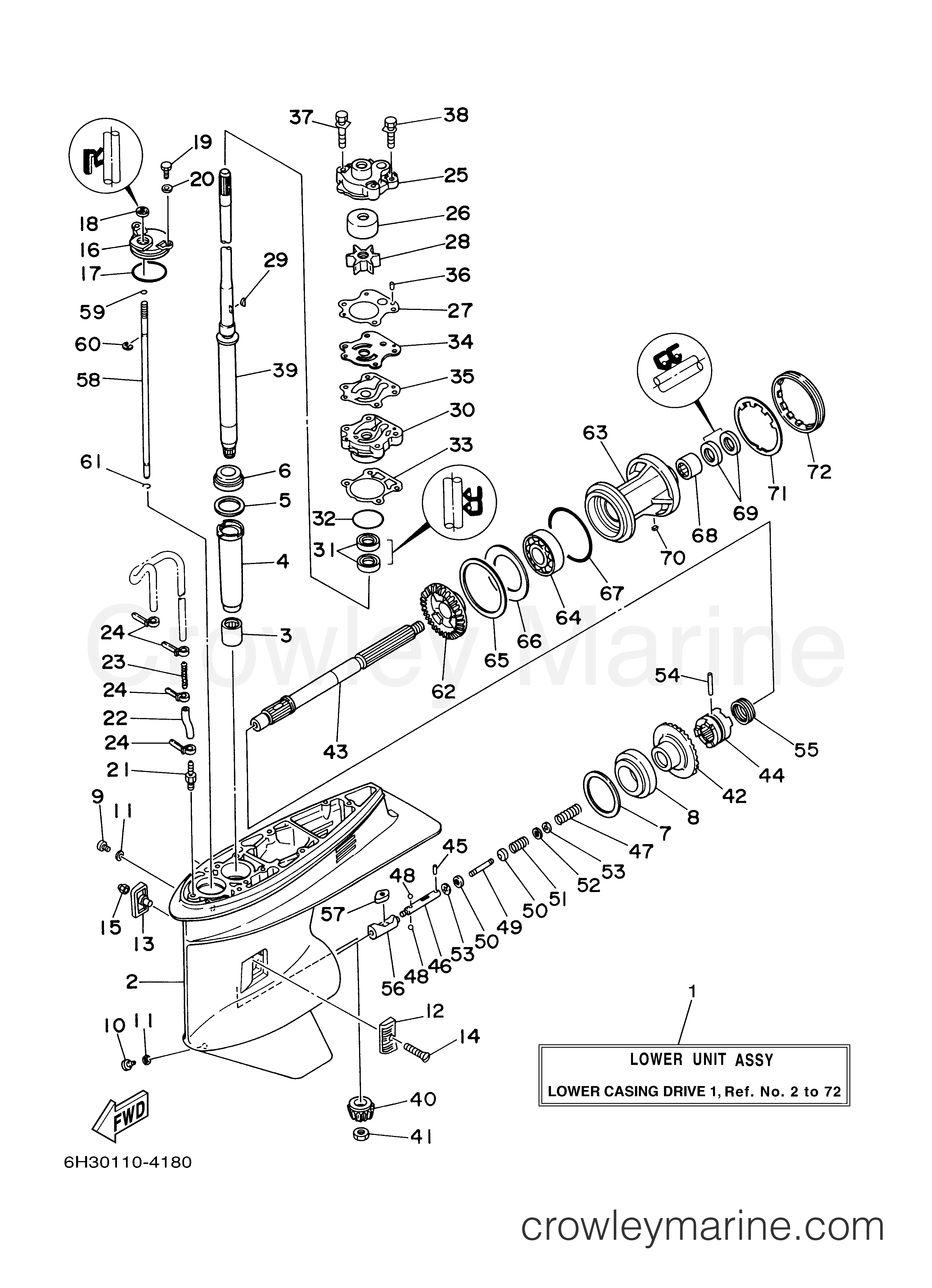 Yamaha Motors 60TLRZ - LOWER CASING DRIVE 1