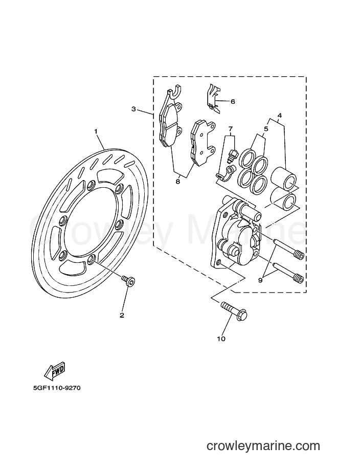 2004 Dirt Bike TT-R250 - TT-R250 (5GFJ) [010] - FRONT BRAKE CALIPER