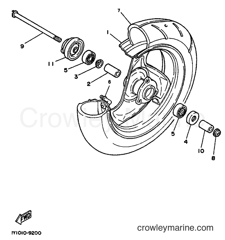 1993 Scooter YE50 - YE50 (4FX1) [999] - FRONT WHEEL