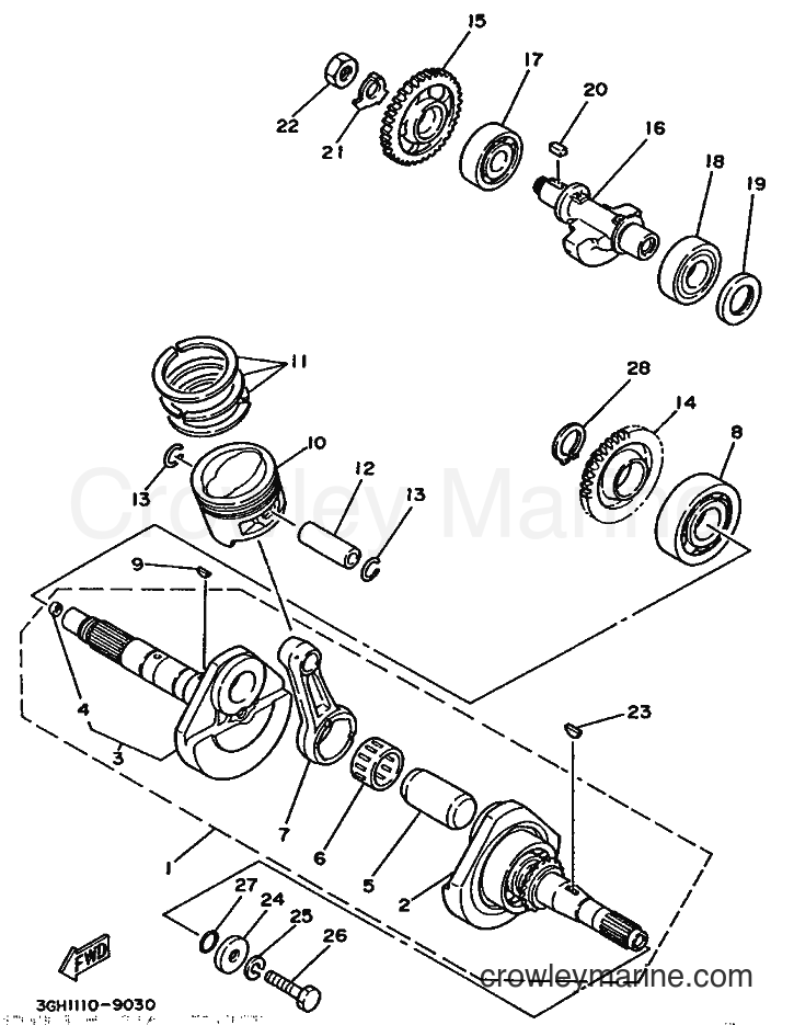 1990 ATV YFU1T - YFU1T (3JN8) [010] - CRANKSHAFT & PISTON