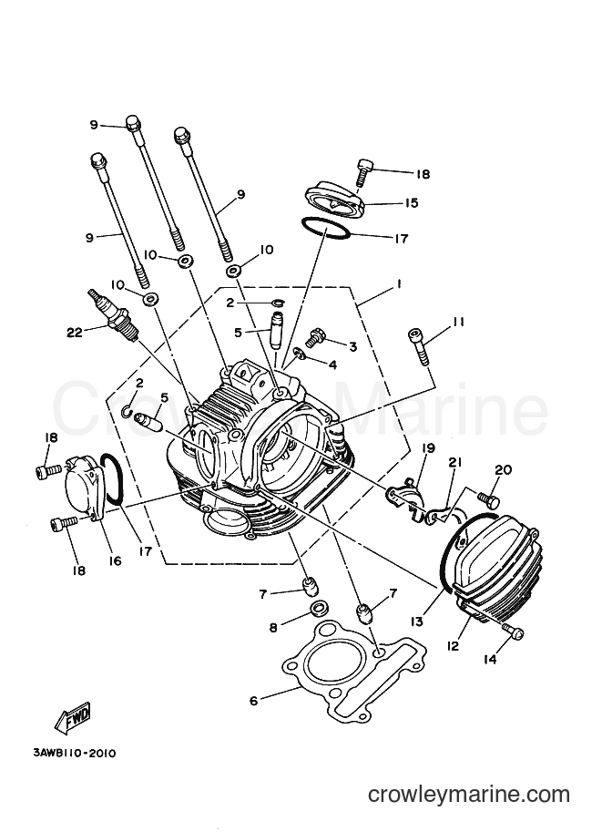 1994 Dirt Bike TW200E - TW200E (3AWK) [010] - CYLINDER HEAD