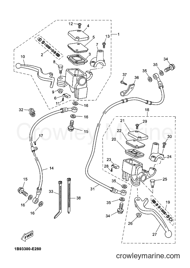 Yamaha Motors YP125R (1B97) [040] - FRONT MASTER CYLINDER