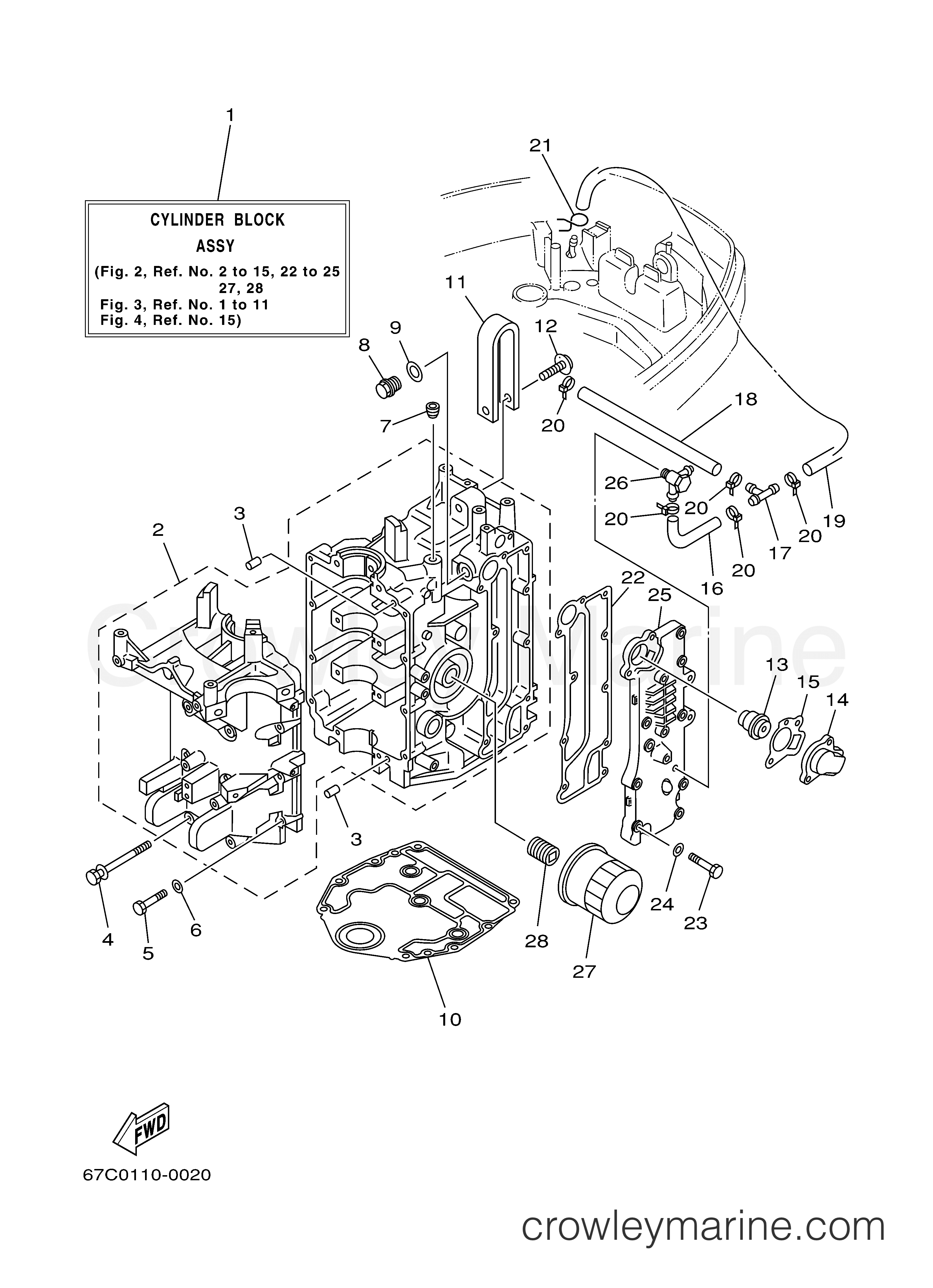 Yamaha Motors F40ESRY - CYLINDER CRANKCASE