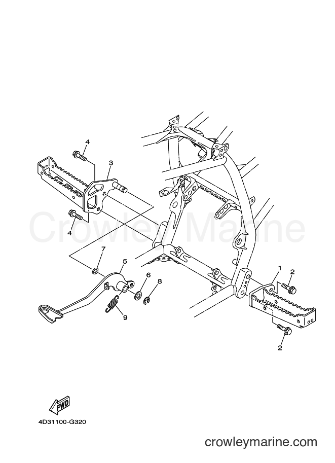 2013 ATV YFM250R - YFM250R (1BTN) [010] - STAND & FOOTREST