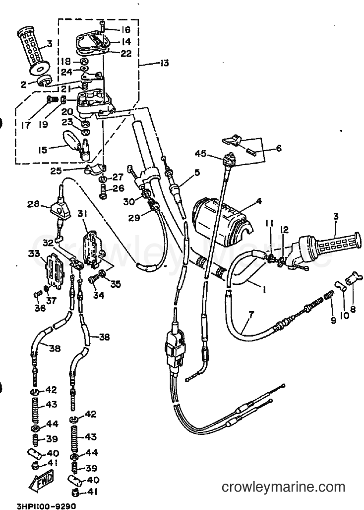 1992 ATV YFM350ER - YFM350ER (3HP6) [010] - STEERING HANDLE & CABLE