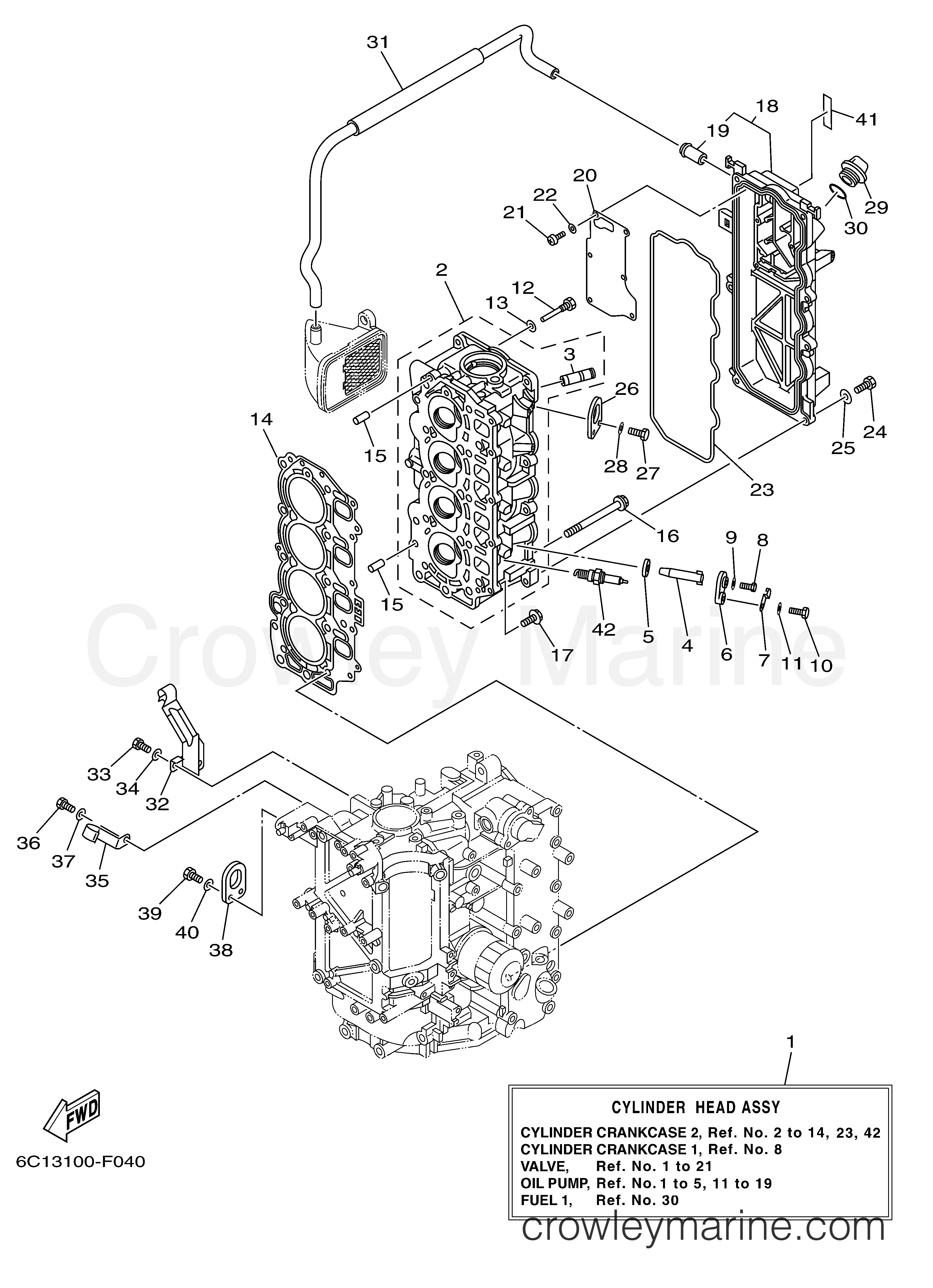 Yamaha Motors F50TLR - CYLINDER CRANKCASE 2