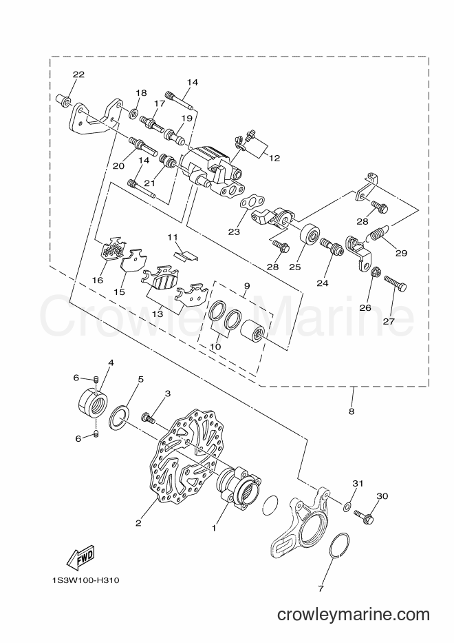 2012 ATV YFM700R - YFM700R (1ASH) [010] - REAR BRAKE CALIPER
