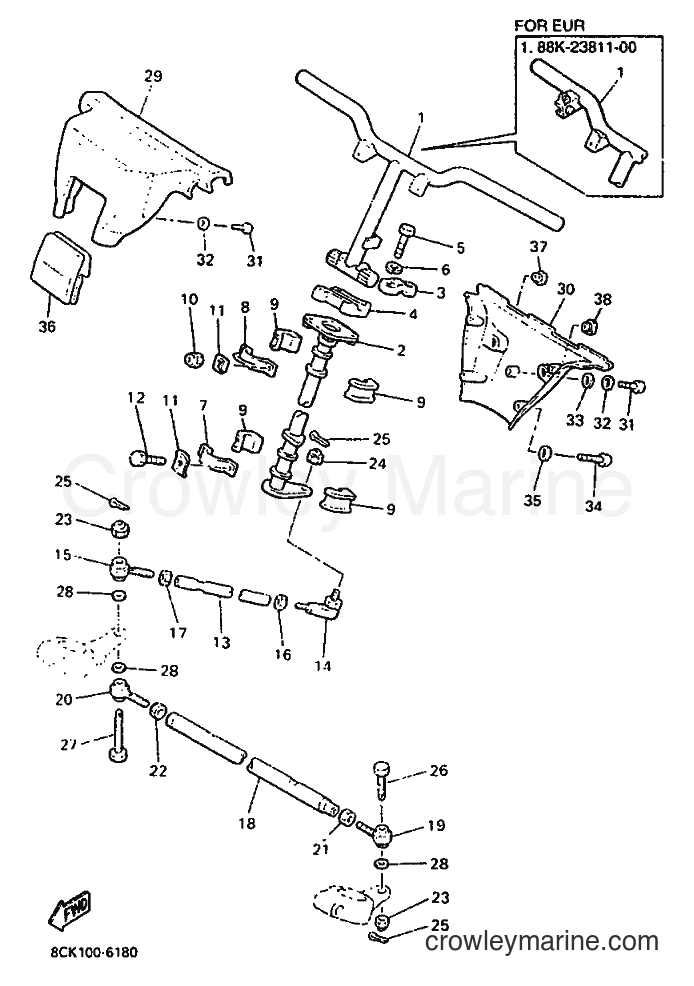 1996 Snowmobile VT480TR - VT480TR (8CK1) [030] - STEERING