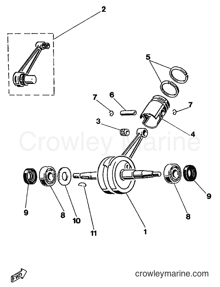 1989 Scooter ME50 - ME50 (3UD1) [999] - CRANKSHAFT & PISTON