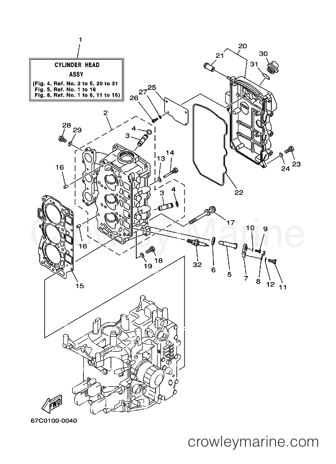 Yamaha Motors F30ERZ (69H1) [200] - CYLINDER & CRANKCASE 2