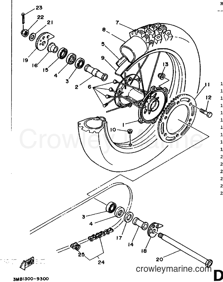 Yamaha Motors DT125R (3NC2) [999] - REAR WHEEL