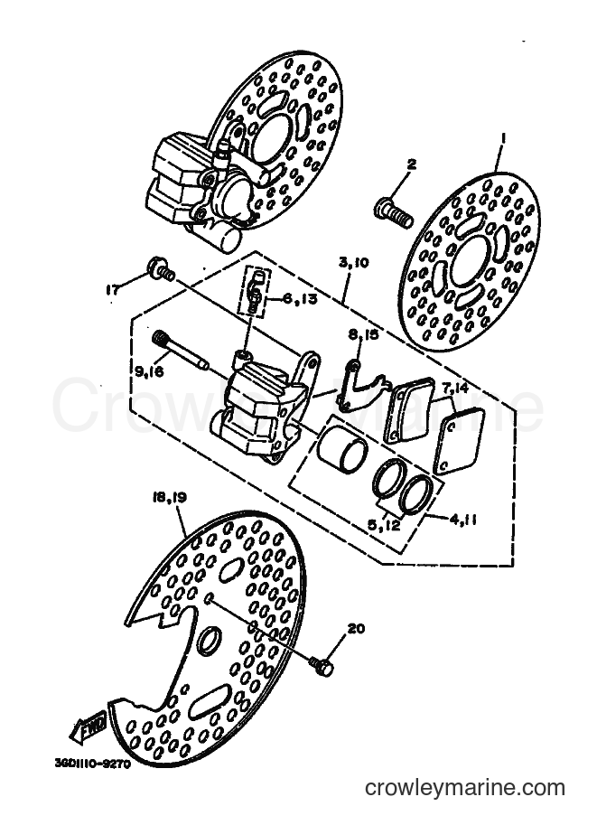 1989 ATV YFM350X - YFM350X (3GD2) [020] - FRONT BRAKE CALIPER