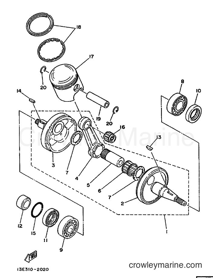 1989 Dirt Bike TY125 - TY125 (3SU1) [999] - CRANKSHAFT & PISTON