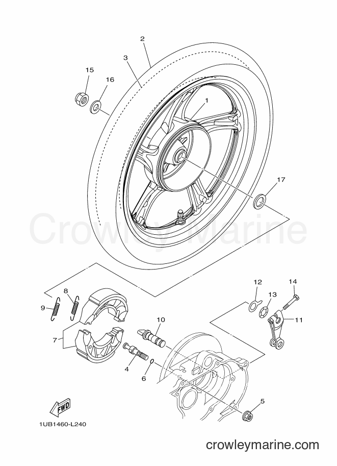 2012 Scooter AF115C - AF115C (1UB3) [010] - REAR WHEEL
