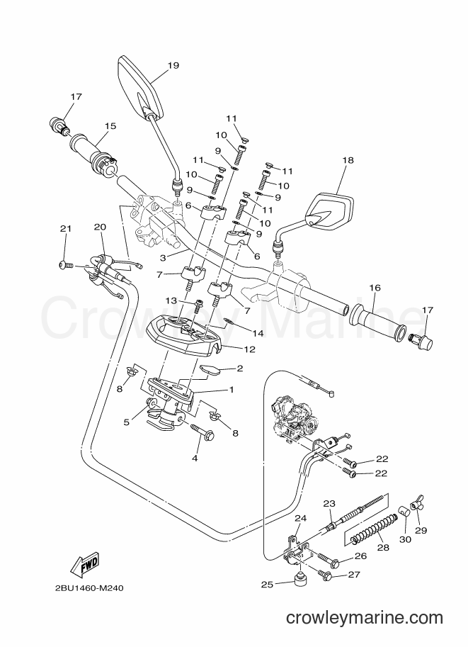 Yamaha Motors AF115FX (2BU3) [010] - STEERING HANDLE & CABLE