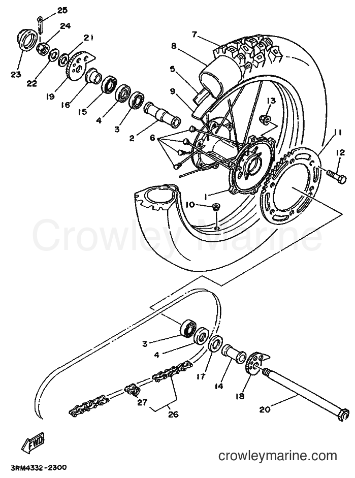 Yamaha Motors DT125R (3RM8) [020] - REAR WHEEL