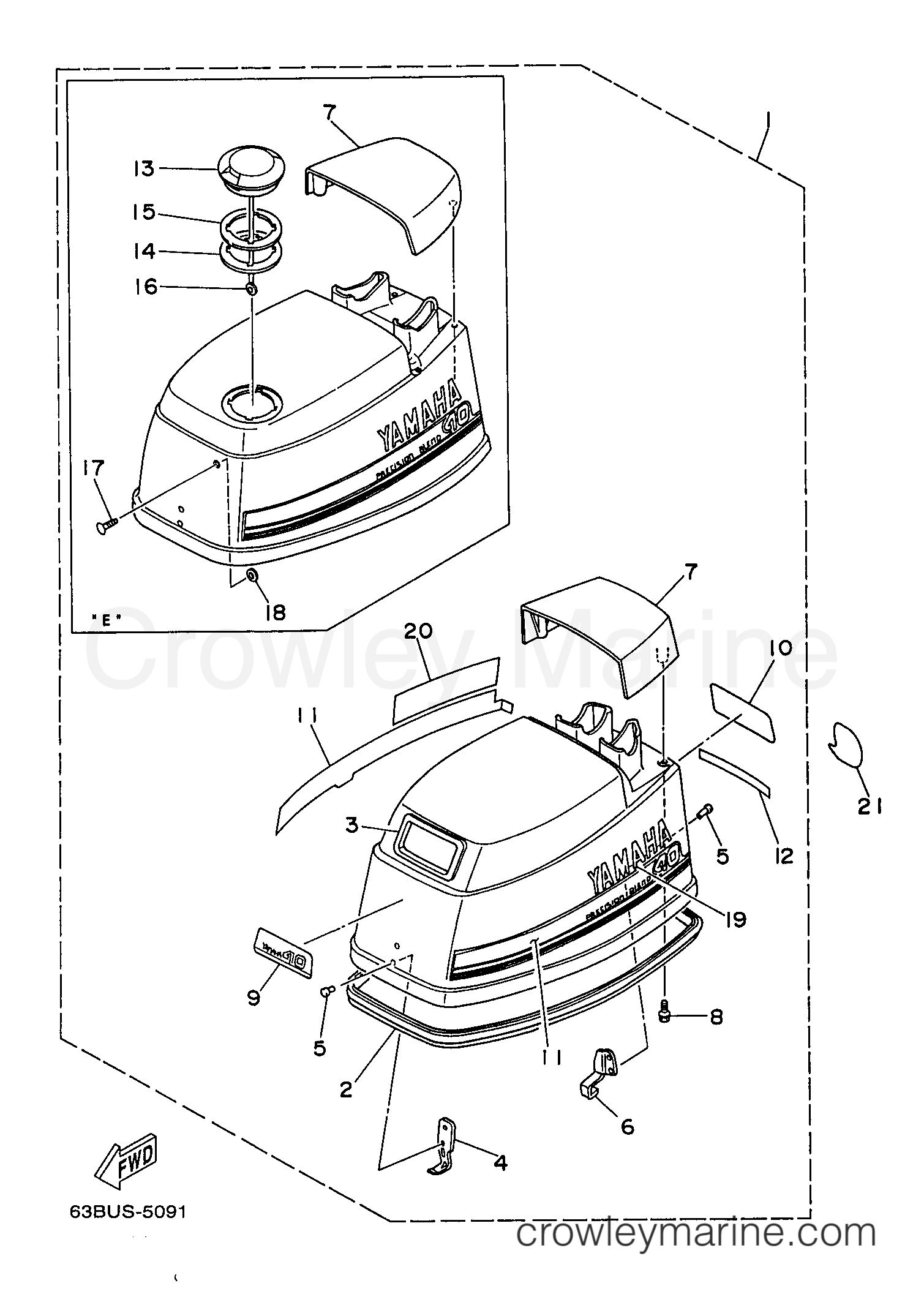 Yamaha Motors 40TLRV - TOP COWLING