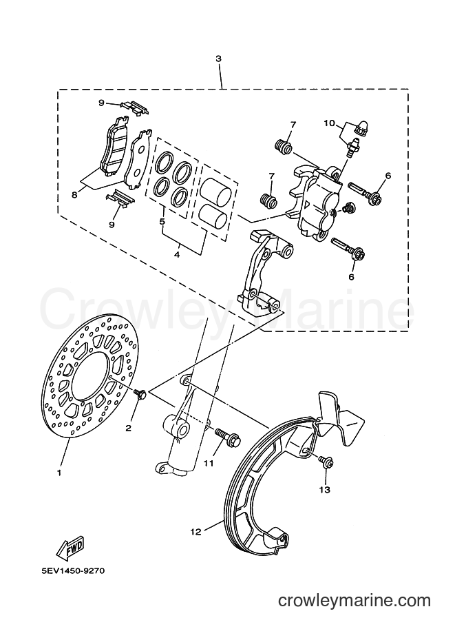 2001 Dirt Bike XT225 - XT225 (4BEX) [010] - FRONT BRAKE CALIPER