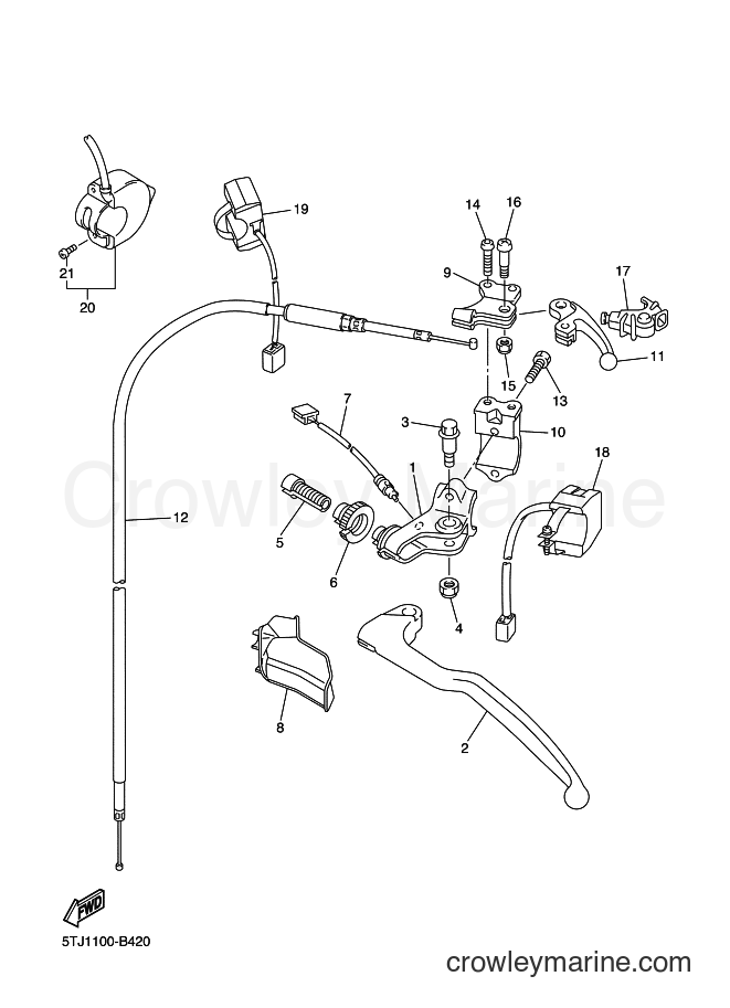 2003 Dirt Bike WR450F - WR450F (5TJ2) [010] - HANDLE SWITCH & LEVER